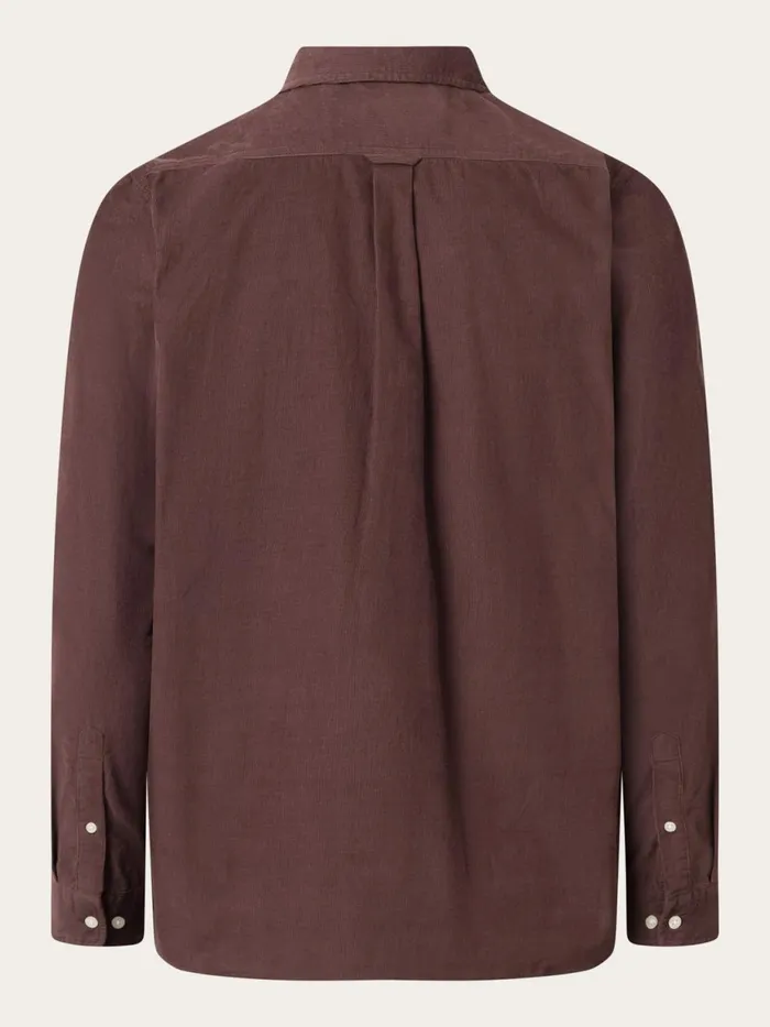 KnowledgeCotton Apparel Shirts Regular Fit Corduroy Shirt Deep Mahogany 8211 Men