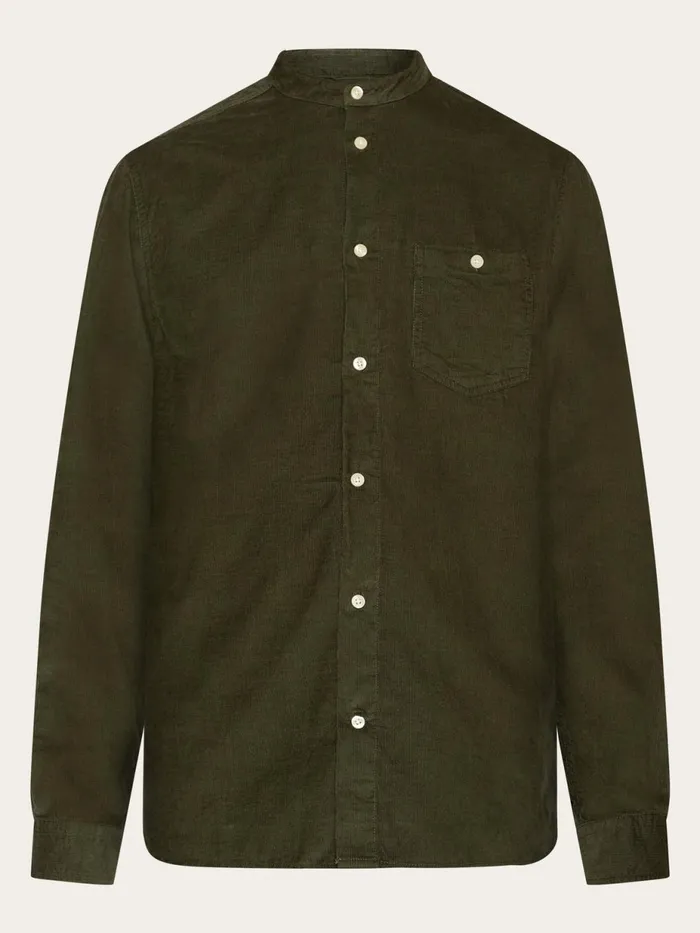 KnowledgeCotton Apparel Shirts Regular Fit Corduroy Strand Collar Shirt Forrest Night 8211 Men KnowledgeCotton Apparel Shirts Regular Fit Corduroy Strand Collar Shirt Forrest Night 8211 Men