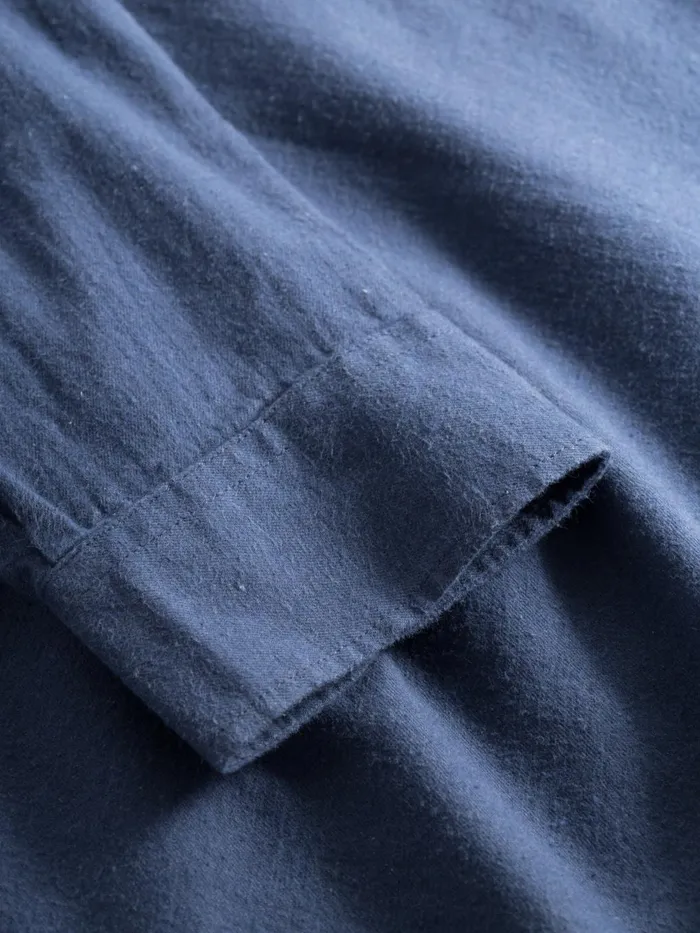 KnowledgeCotton Apparel Shirts Regular Fit Melang Flannel Shirt Estate Blue 8211 Men