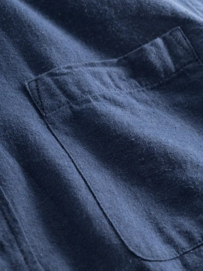 KnowledgeCotton Apparel Shirts Regular Fit Melang Flannel Shirt Estate Blue 8211 Men
