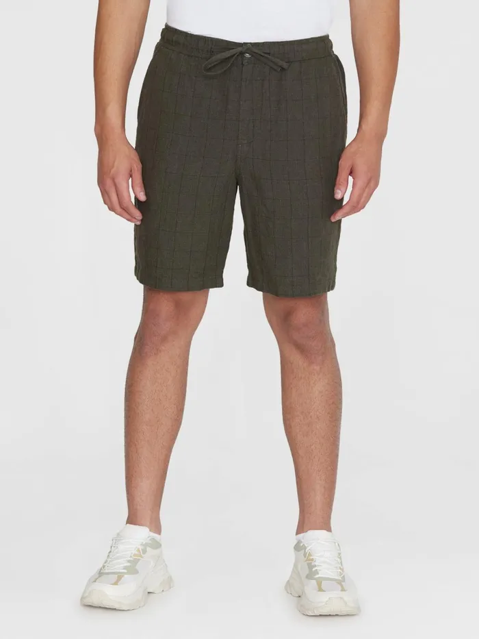 KnowledgeCotton Apparel Shorts FIG Loose Checked Linen Shorts Gotsvegan 8211 Men KnowledgeCotton Apparel Shorts FIG Loose Checked Linen Shorts Gotsvegan 8211 Men
