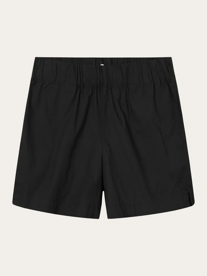 KnowledgeCotton Apparel Shorts Poplin Elastic Waist Shorts Black Jet 8211 Women KnowledgeCotton Apparel Shorts Poplin Elastic Waist Shorts Black Jet 8211 Women