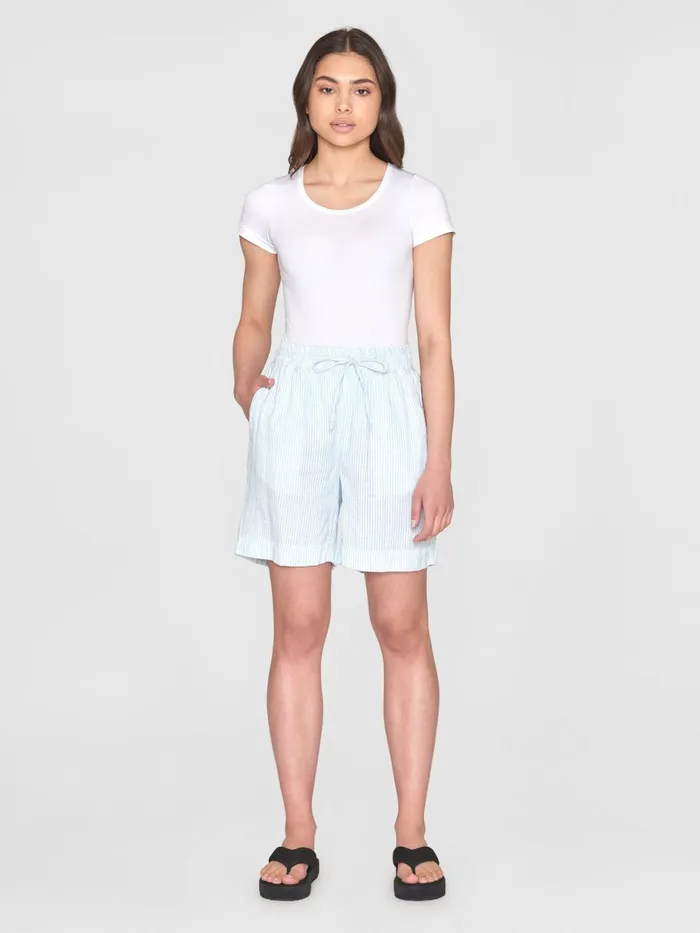 KnowledgeCotton Apparel Shorts POSEY Wide Midrise Double Faced Stripe Shorts Gotsvegan 8211 Women