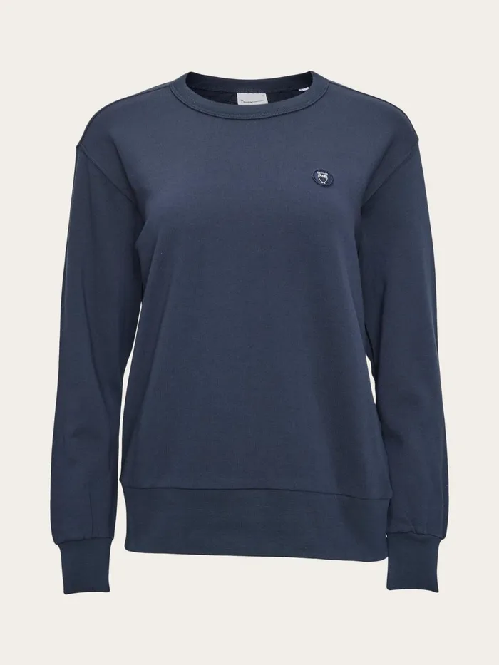 KnowledgeCotton Apparel Sweatshirts Basic Badge Sweat Total Eclipse 8211 Women KnowledgeCotton Apparel Sweatshirts Basic Badge Sweat Total Eclipse 8211 Women