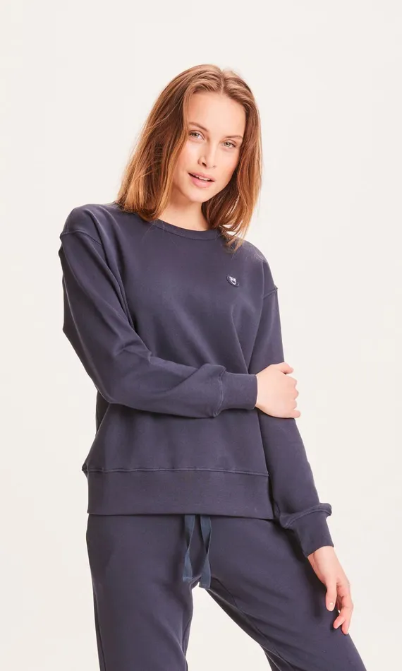 KnowledgeCotton Apparel Sweatshirts Basic Badge Sweat Total Eclipse 8211 Women KnowledgeCotton Apparel Sweatshirts Basic Badge Sweat Total Eclipse 8211 Women