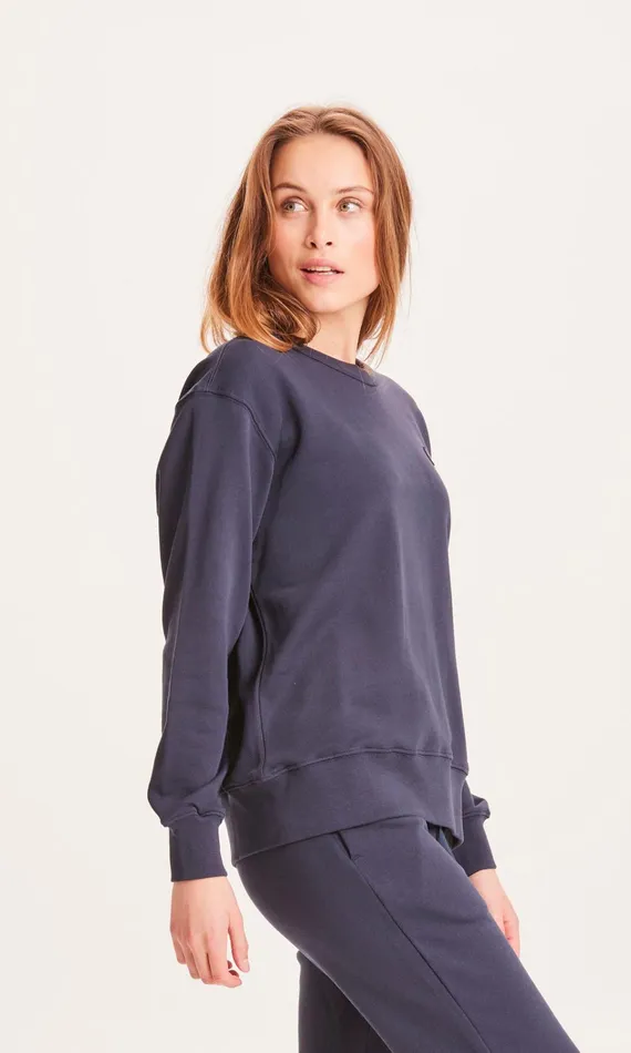 KnowledgeCotton Apparel Sweatshirts Basic Badge Sweat Total Eclipse 8211 Women KnowledgeCotton Apparel Sweatshirts Basic Badge Sweat Total Eclipse 8211 Women