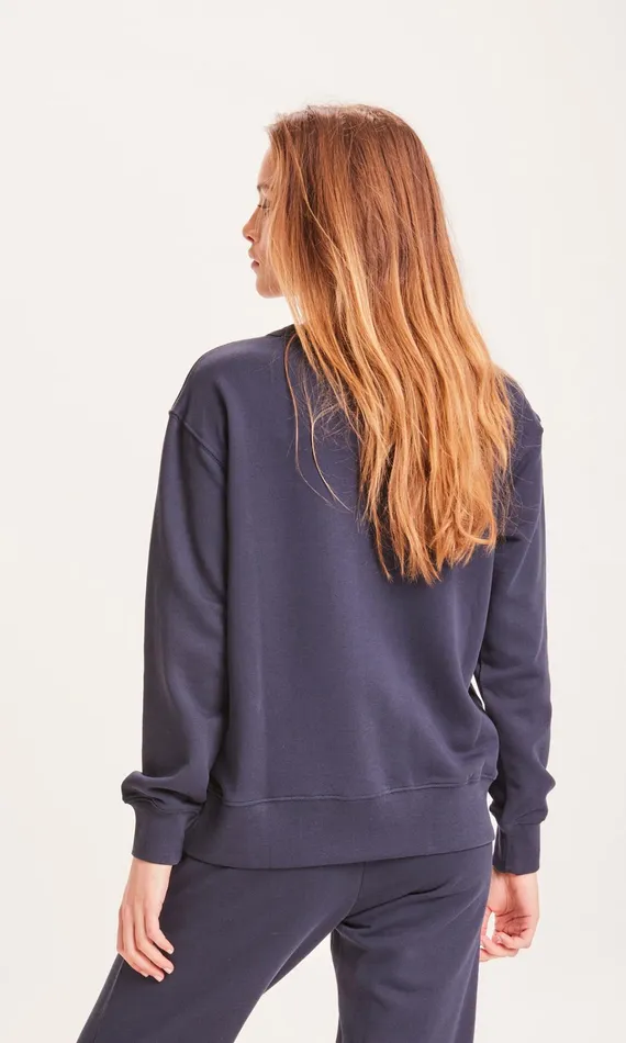 KnowledgeCotton Apparel Sweatshirts Basic Badge Sweat Total Eclipse 8211 Women KnowledgeCotton Apparel Sweatshirts Basic Badge Sweat Total Eclipse 8211 Women