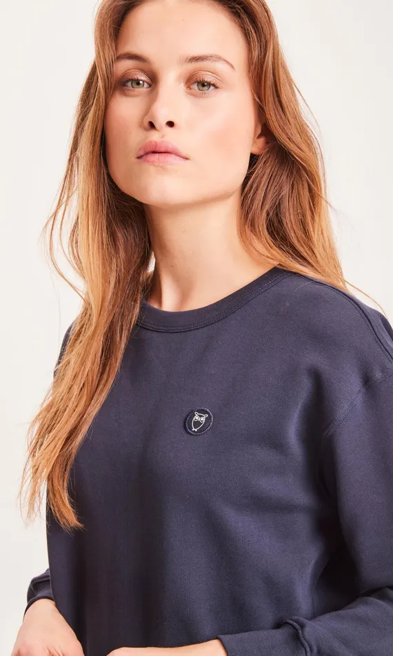 KnowledgeCotton Apparel Sweatshirts Basic Badge Sweat Total Eclipse 8211 Women KnowledgeCotton Apparel Sweatshirts Basic Badge Sweat Total Eclipse 8211 Women