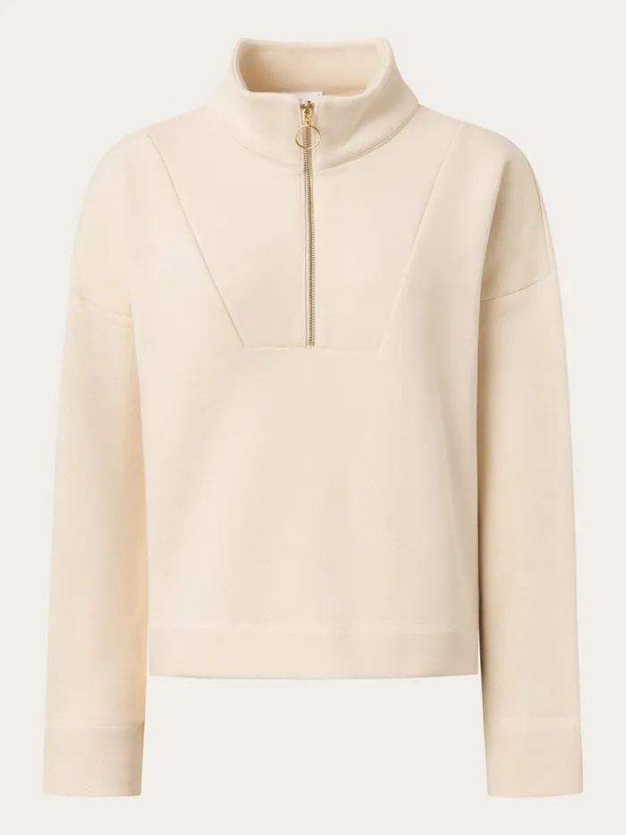 KnowledgeCotton Apparel Sweatshirts Half Zip Heavy Sweat Buttercream 8211 Women KnowledgeCotton Apparel Sweatshirts Half Zip Heavy Sweat Buttercream 8211 Women