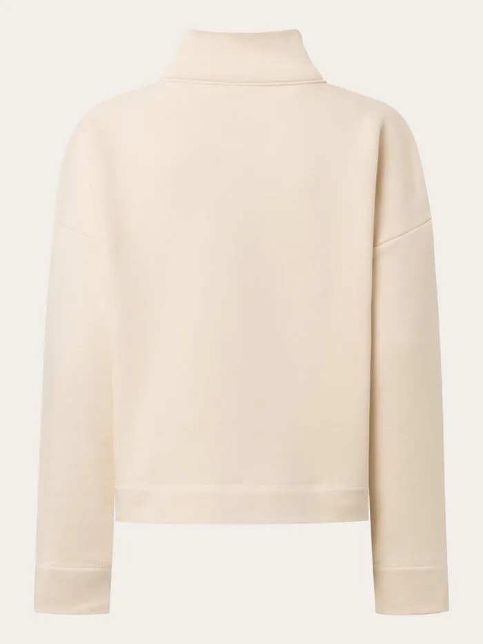 KnowledgeCotton Apparel Sweatshirts Half Zip Heavy Sweat Buttercream 8211 Women