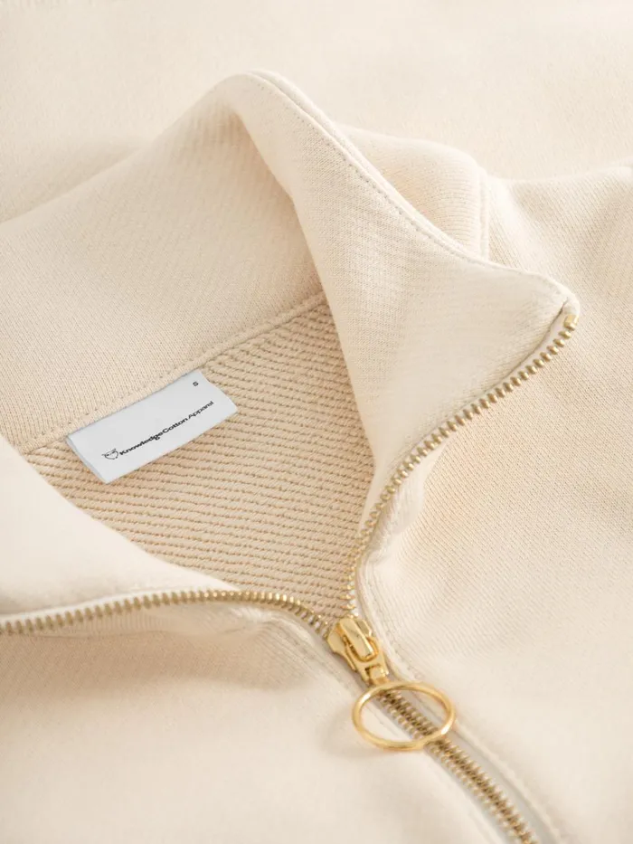 KnowledgeCotton Apparel Sweatshirts Half Zip Heavy Sweat Buttercream 8211 Women