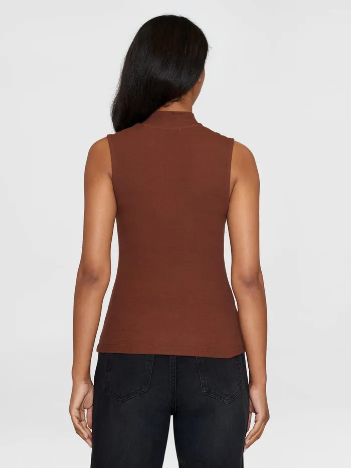 KnowledgeCotton Apparel TShirts And Tops High Neck Rib Top Tiramisu 8211 Women KnowledgeCotton Apparel TShirts And Tops High Neck Rib Top Tiramisu 8211 Women