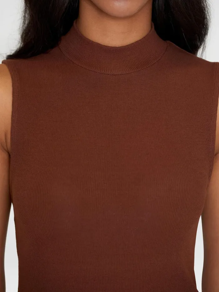 KnowledgeCotton Apparel TShirts And Tops High Neck Rib Top Tiramisu 8211 Women KnowledgeCotton Apparel TShirts And Tops High Neck Rib Top Tiramisu 8211 Women