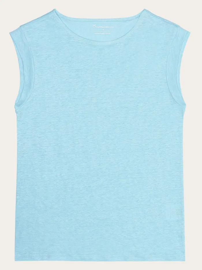 KnowledgeCotton Apparel TShirts And Tops Loose Fold Up Linen Tshirt Aquaesque 8211 Women KnowledgeCotton Apparel TShirts And Tops Loose Fold Up Linen Tshirt Aquaesque 8211 Women