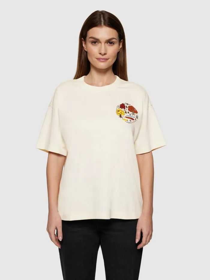 KnowledgeCotton Apparel TShirts And Tops Relaxed Fit Camp Print Tee Gotsvegan 8211 Women KnowledgeCotton Apparel TShirts And Tops Relaxed Fit Camp Print Tee Gotsvegan 8211 Women