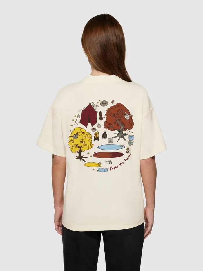 KnowledgeCotton Apparel TShirts And Tops Relaxed Fit Camp Print Tee Gotsvegan 8211 Women KnowledgeCotton Apparel TShirts And Tops Relaxed Fit Camp Print Tee Gotsvegan 8211 Women