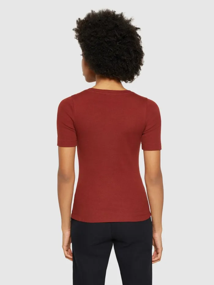 KnowledgeCotton Apparel TShirts And Tops Rib Tshirt Fired Brick 8211 Women KnowledgeCotton Apparel TShirts And Tops Rib Tshirt Fired Brick 8211 Women