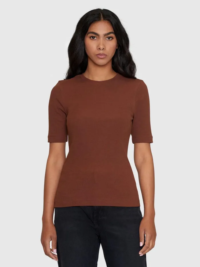 KnowledgeCotton Apparel TShirts And Tops Rib Tshirt Tiramisu 8211 Women KnowledgeCotton Apparel TShirts And Tops Rib Tshirt Tiramisu 8211 Women
