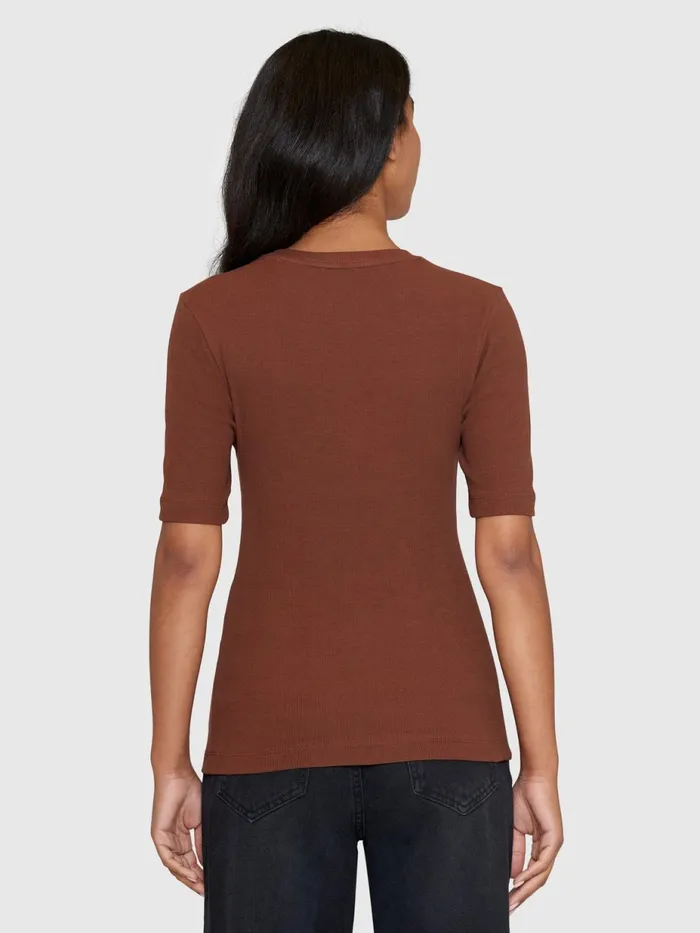 KnowledgeCotton Apparel TShirts And Tops Rib Tshirt Tiramisu 8211 Women KnowledgeCotton Apparel TShirts And Tops Rib Tshirt Tiramisu 8211 Women