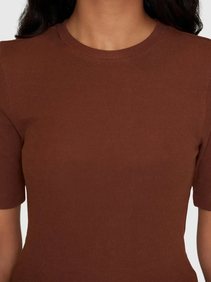 KnowledgeCotton Apparel TShirts And Tops Rib Tshirt Tiramisu 8211 Women KnowledgeCotton Apparel TShirts And Tops Rib Tshirt Tiramisu 8211 Women