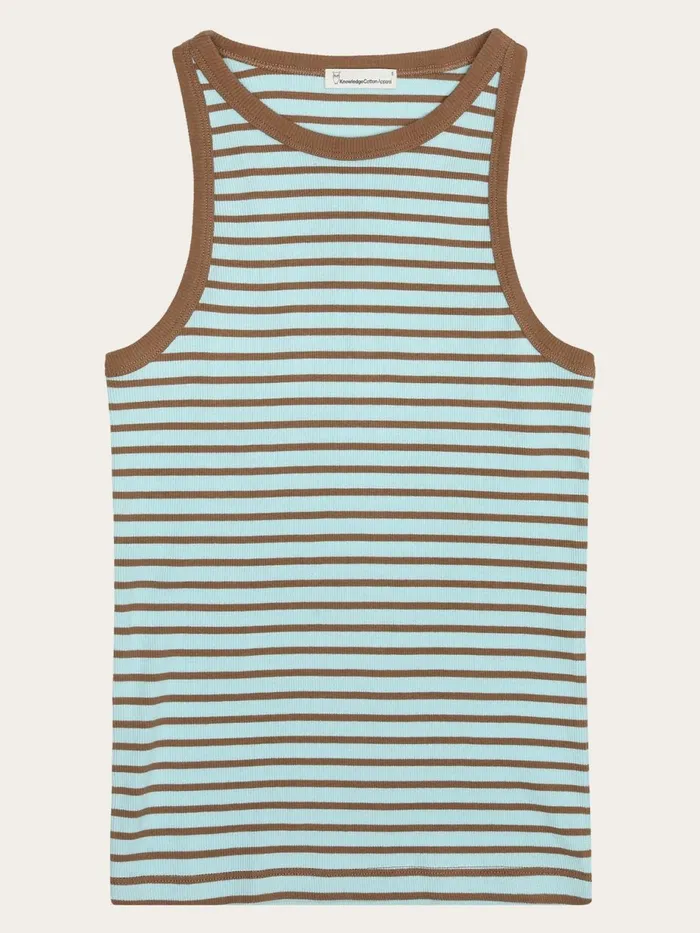 KnowledgeCotton Apparel TShirts And Tops Striped Racer Rib Top Light Blue Stripe 8211 Women KnowledgeCotton Apparel TShirts And Tops Striped Racer Rib Top Light Blue Stripe 8211 Women