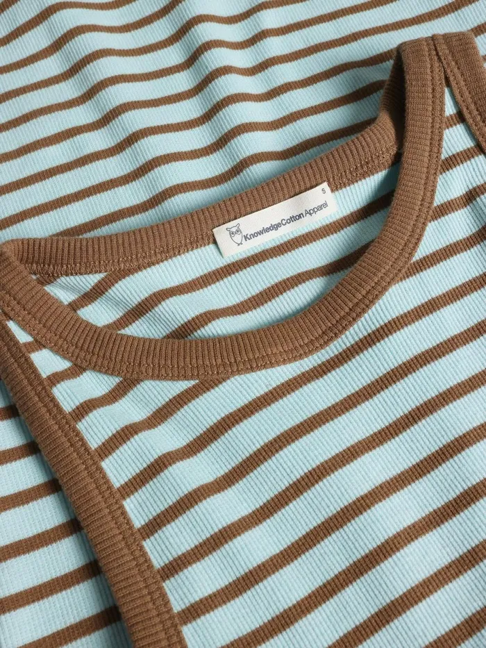 KnowledgeCotton Apparel TShirts And Tops Striped Racer Rib Top Light Blue Stripe 8211 Women KnowledgeCotton Apparel TShirts And Tops Striped Racer Rib Top Light Blue Stripe 8211 Women