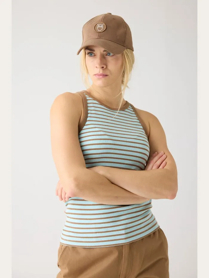 KnowledgeCotton Apparel TShirts And Tops Striped Racer Rib Top Light Blue Stripe 8211 Women KnowledgeCotton Apparel TShirts And Tops Striped Racer Rib Top Light Blue Stripe 8211 Women