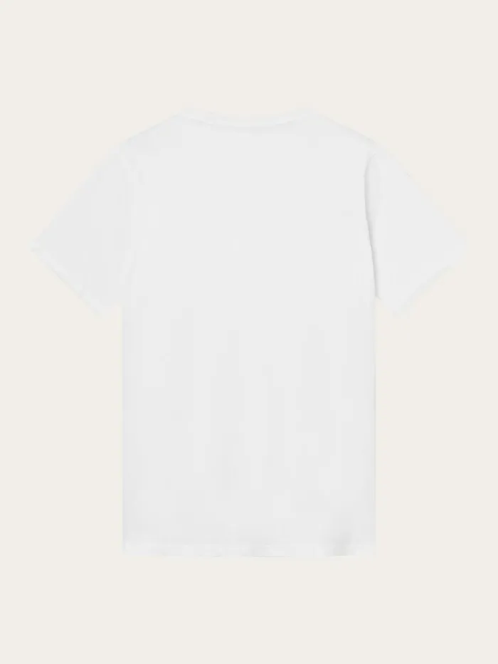 KnowledgeCotton Apparel TShirts Regular Fit Badge Tshirt Bright White 8211 Men