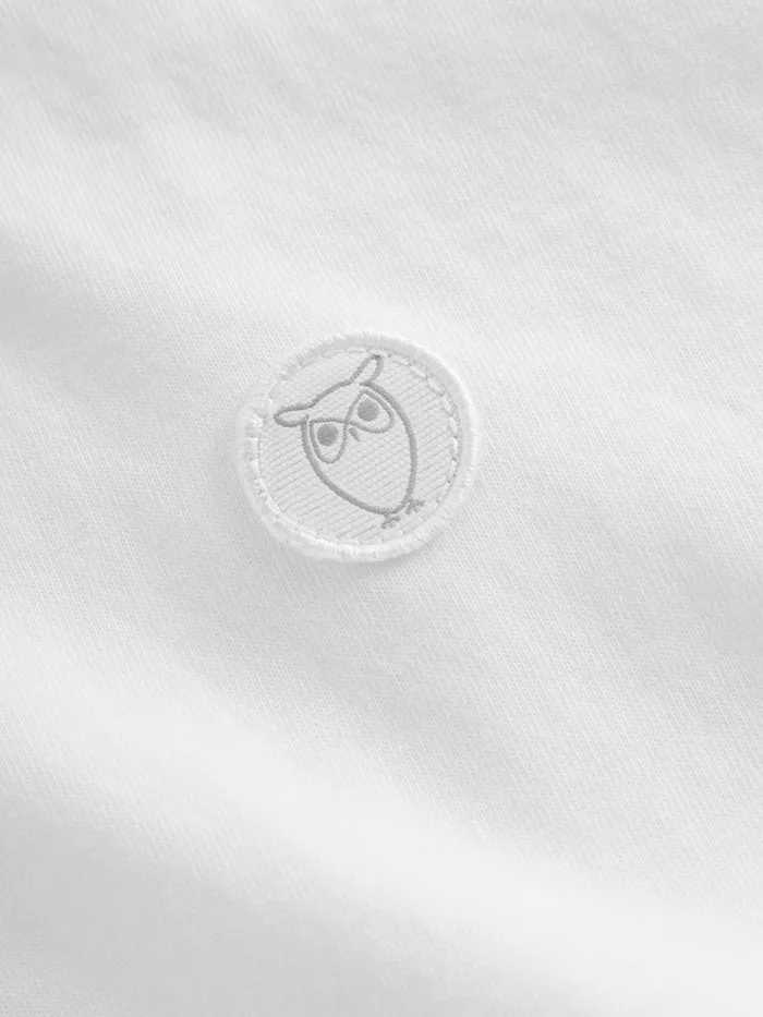 KnowledgeCotton Apparel TShirts Regular Fit Badge Tshirt Bright White 8211 Men
