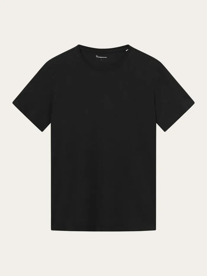 KnowledgeCotton Apparel TShirts Regular Fit Basic Tee Black Jet 8211 Men