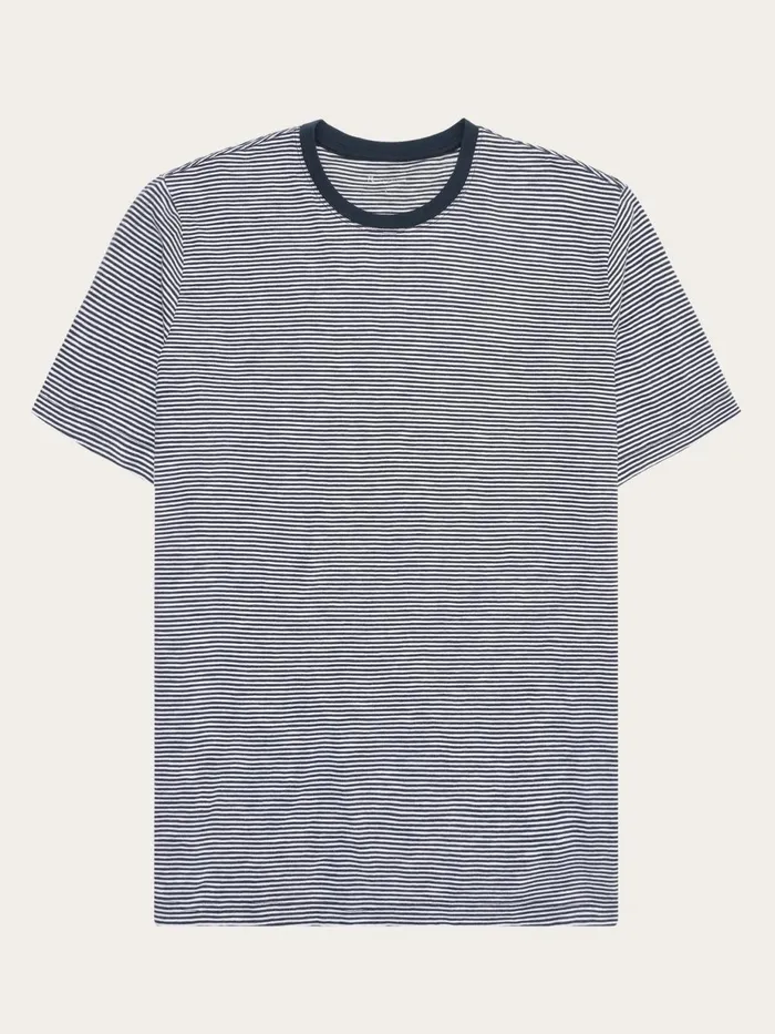 KnowledgeCotton Apparel TShirts Regular Fit Striped Basic Tee Blue Stripe 8211 Men KnowledgeCotton Apparel TShirts Regular Fit Striped Basic Tee Blue Stripe 8211 Men