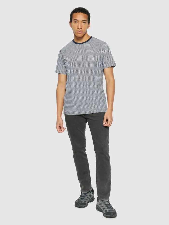 KnowledgeCotton Apparel TShirts Regular Fit Striped Basic Tee Blue Stripe 8211 Men