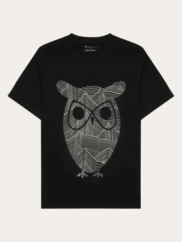 KnowledgeCotton Apparel TShirts Regular Single Jersey Mountain Owl Printed Tshirt Regenerative Organic Certified 8211 Men KnowledgeCotton Apparel TShirts Regular Single Jersey Mountain Owl Printed Tshirt Regenerative Organic Certified 8211 Men