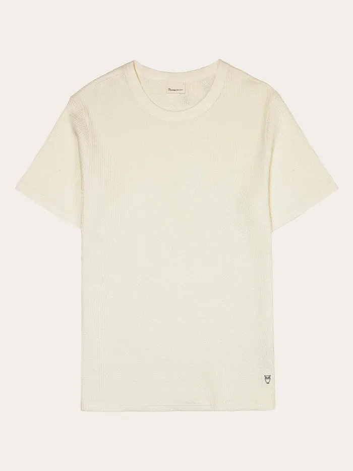 KnowledgeCotton Apparel TShirts Regular Waffle Short Sleeved Crew Neck Tshirt GOTSVegan Egret 8211 Men KnowledgeCotton Apparel TShirts Regular Waffle Short Sleeved Crew Neck Tshirt GOTSVegan Egret 8211 Men