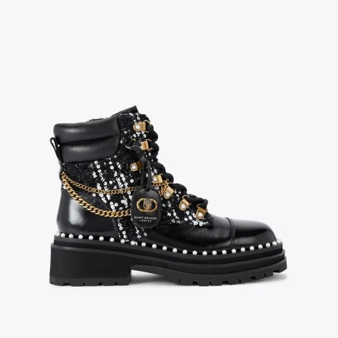 Kurt Geiger Boots Chelsea Combat Boot Black White 8211 Women