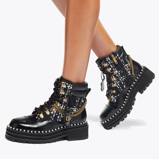 Kurt Geiger Boots Chelsea Combat Boot Black White 8211 Women