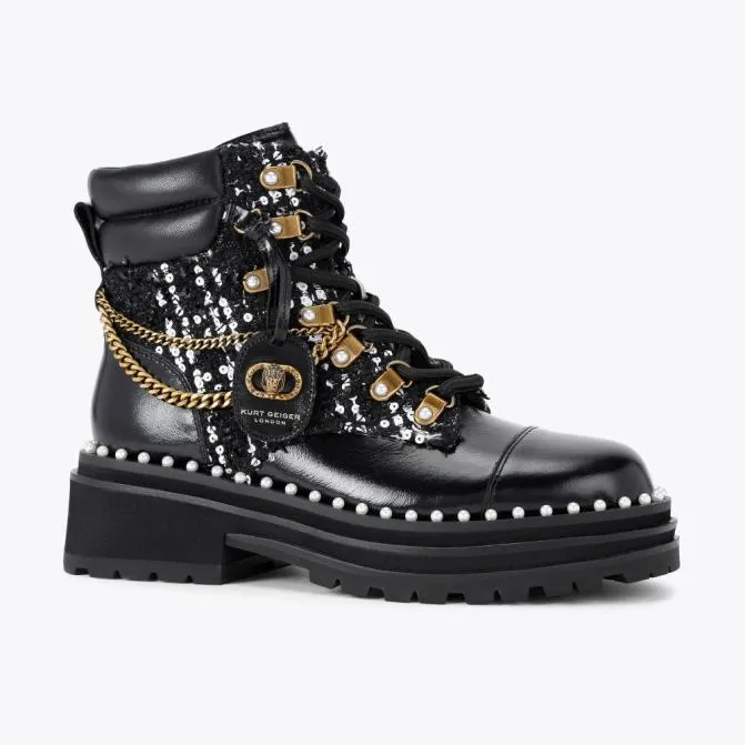 Kurt Geiger Boots Chelsea Combat Boot Black White 8211 Women
