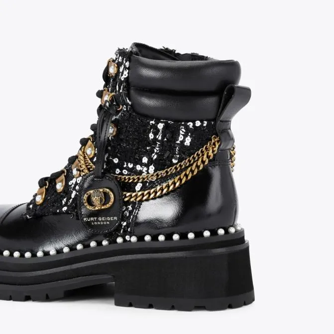 Kurt Geiger Boots Chelsea Combat Boot Black White 8211 Women