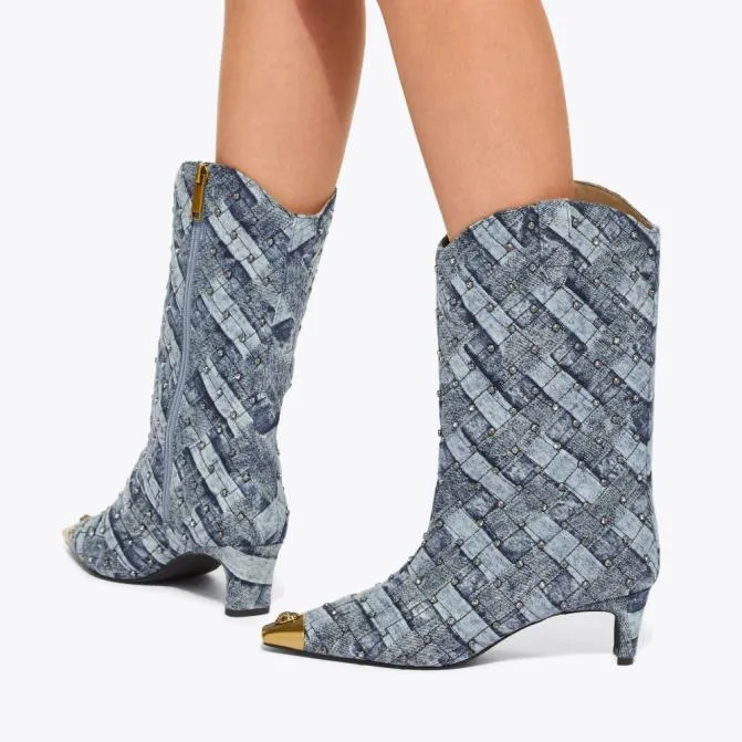 Kurt Geiger Boots Regent Denim Western Boot Denim 8211 Women