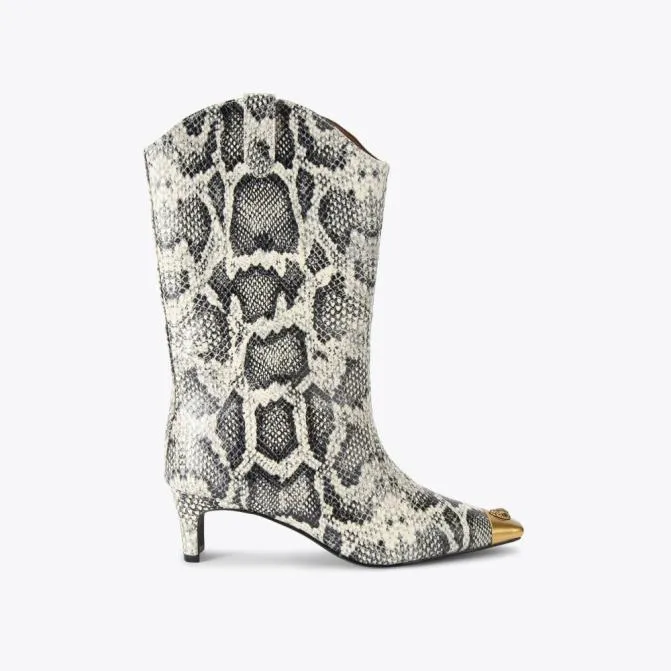 Kurt Geiger Boots Regent Snake Western Boot Bone Combination 8211 Women