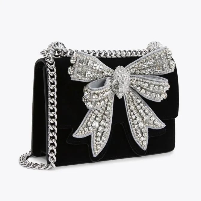 Kurt Geiger Crossbody Bags Small Shoreditch Bow Bag Black White 8211 Women