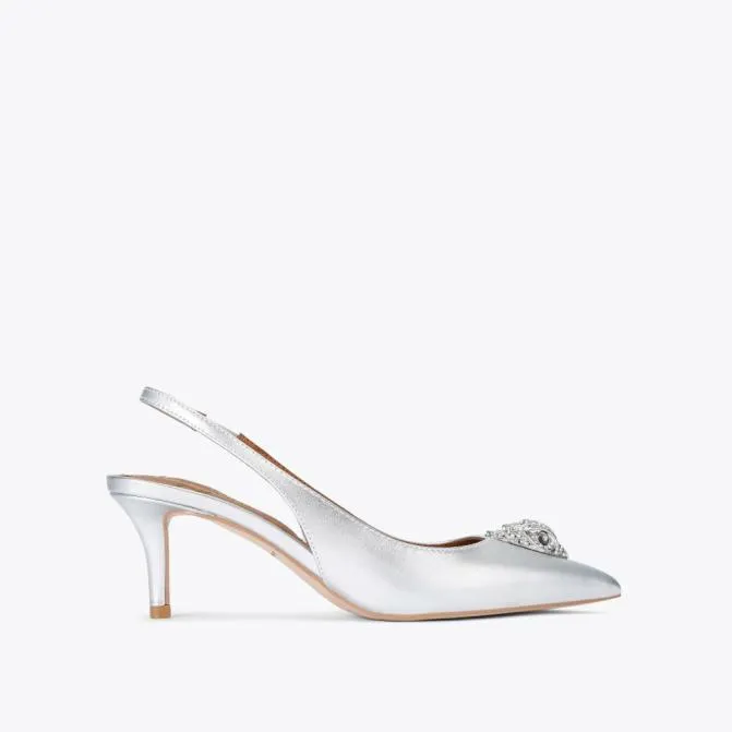 Kurt Geiger Heels Belgravia Sling Back Heel Silver 8211 Women