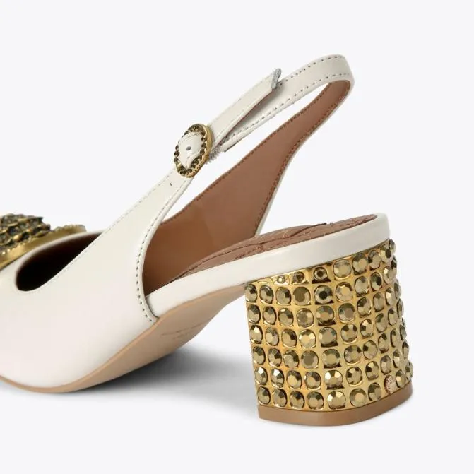 Kurt Geiger Heels Chelsea Block Sling Back Heel Bone 8211 Women