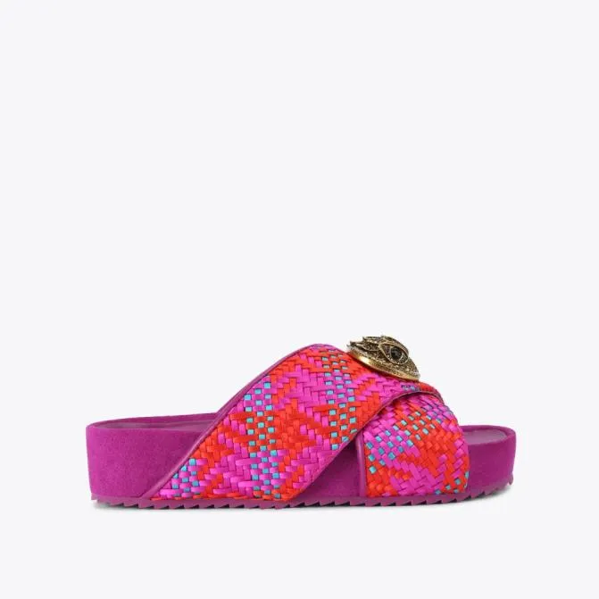Kurt Geiger Sandals Chelsea Cross Strap Fushia Combination 8211 Women