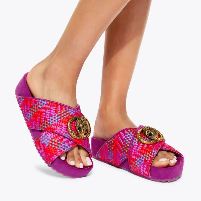 Kurt Geiger Sandals Chelsea Cross Strap Fushia Combination 8211 Women