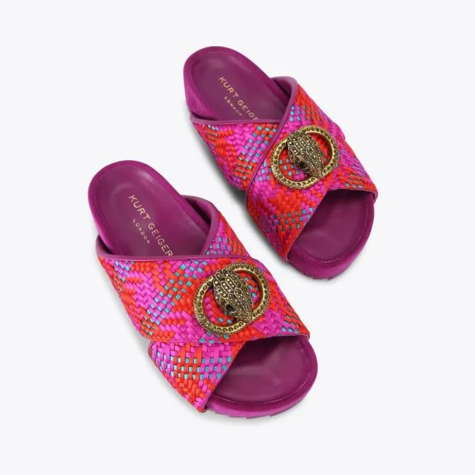 Kurt Geiger Sandals Chelsea Cross Strap Fushia Combination 8211 Women