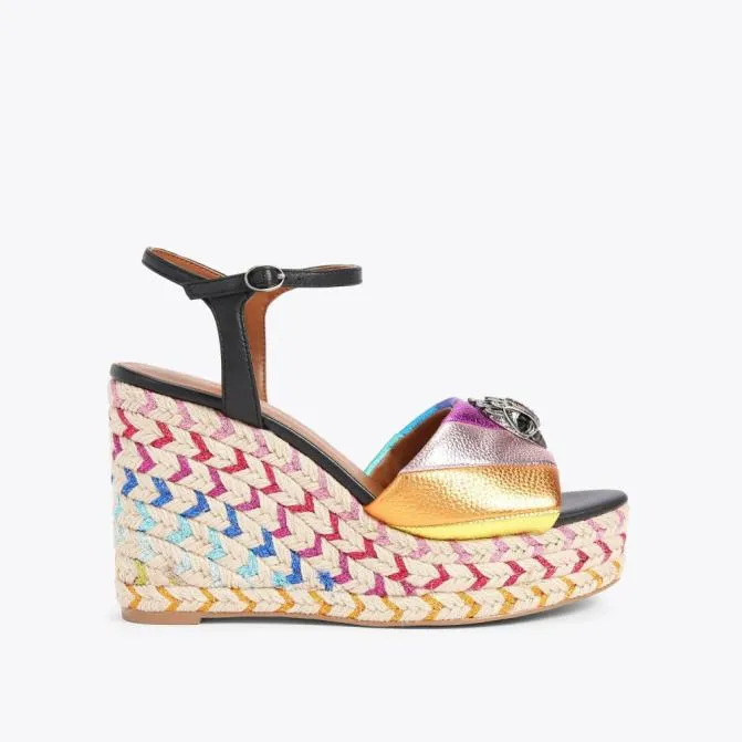 Kurt Geiger Sandals Kensington Espadrille Wedge Black Combination 8211 Women