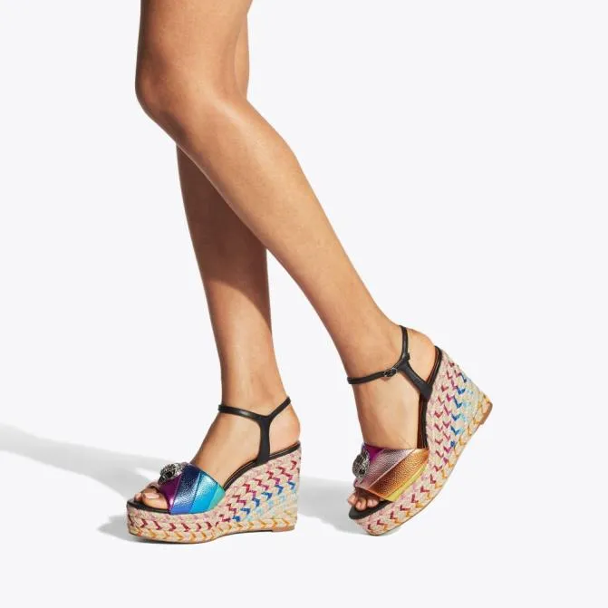 Kurt Geiger Sandals Kensington Espadrille Wedge Black Combination 8211 Women