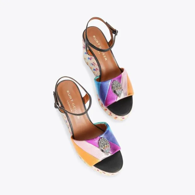 Kurt Geiger Sandals Kensington Espadrille Wedge Black Combination 8211 Women