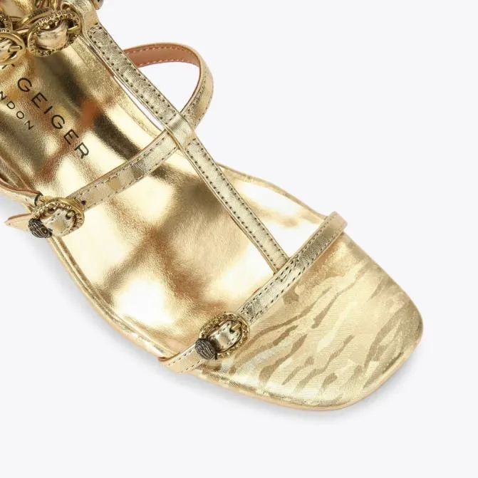 Kurt Geiger Sandals Regent Block Gladiator Heel Gold 8211 Women